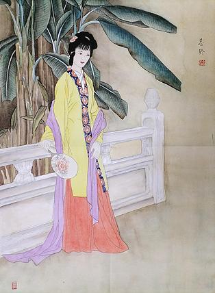 山东省当代工笔画院常务院长 乔志玲 仕女图1