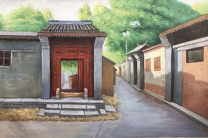 邹志兴手绘油画作品《回忆》