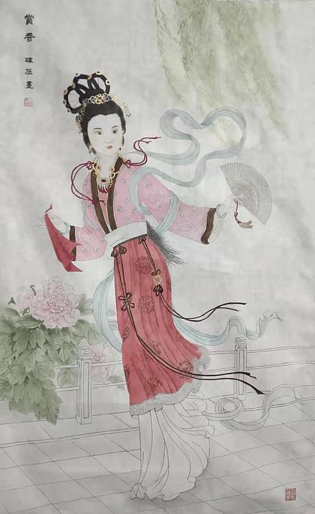 山东当代工笔画家    韩蕊    赏春