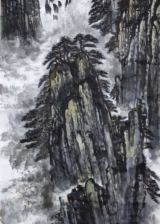 练溪闲人 传统山水，黄山九龙瀑