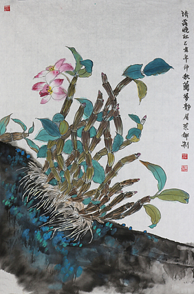 人大高研班 西安美协会员 来荣娜 花鸟画作品&nbsp; 请露晚红