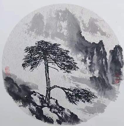 香港美术家协会主席 中国美术家协会会员 黄宾虹艺术研究会副会长   叶志华 山水