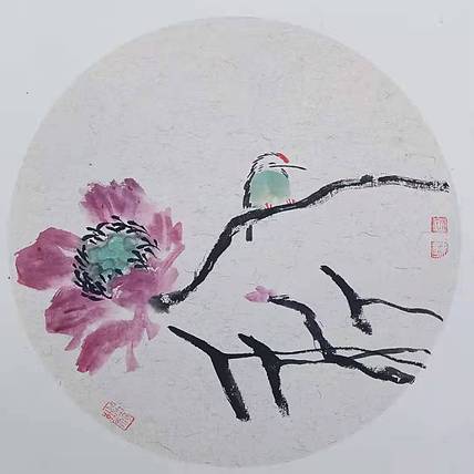 香港美术家协会主席 中国美术家协会会员 黄宾虹艺术研究会副会长   叶志华  花鸟