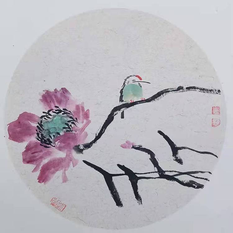 香港美术家协会主席 中国美术家协会会员 黄宾虹艺术研究会副会长   叶志华  花鸟