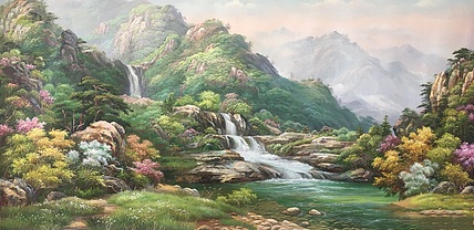 陈一茗 《高山流水》巨幅油画作品10