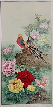 王丽翠 精品工笔已装裱 山东省当代工笔画院