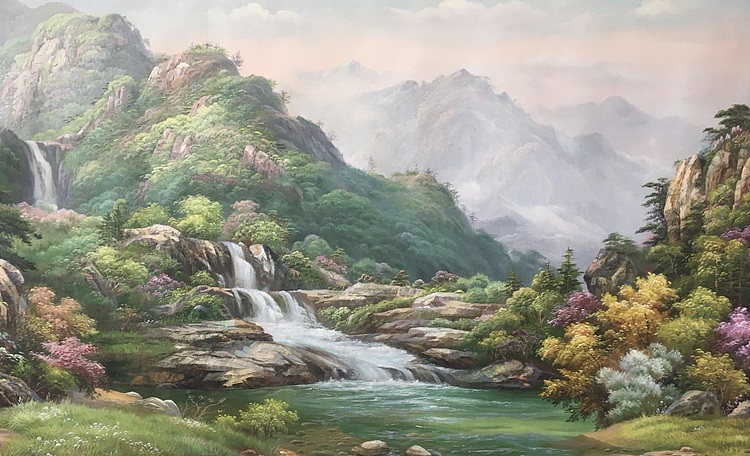 陈一茗 《高山流水》巨幅油画作品10