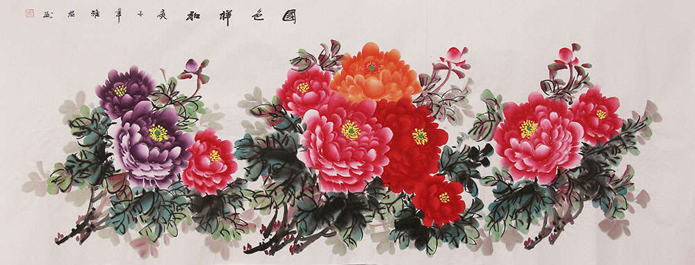 商家自销小六尺牡丹 职业画家 雅君富贵花开