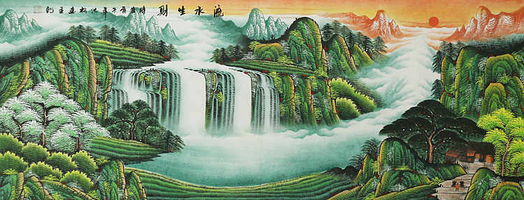 小六尺山水 山水画家沈松