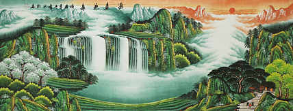 小六尺山水 山水画家沈松