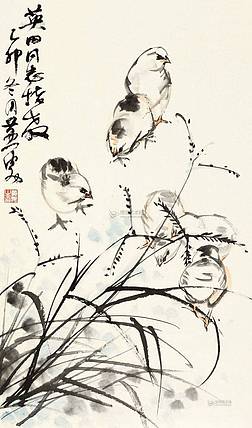 中国画艺术大师 黄胄《觅食》