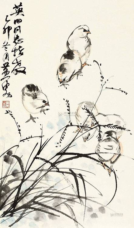 中国画艺术大师 黄胄《觅食》
