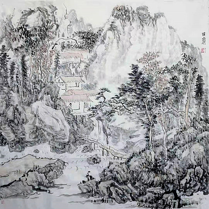 画院研究员 中国画学会理事 中国艺术研究院贾又福山水画工作室 田肃