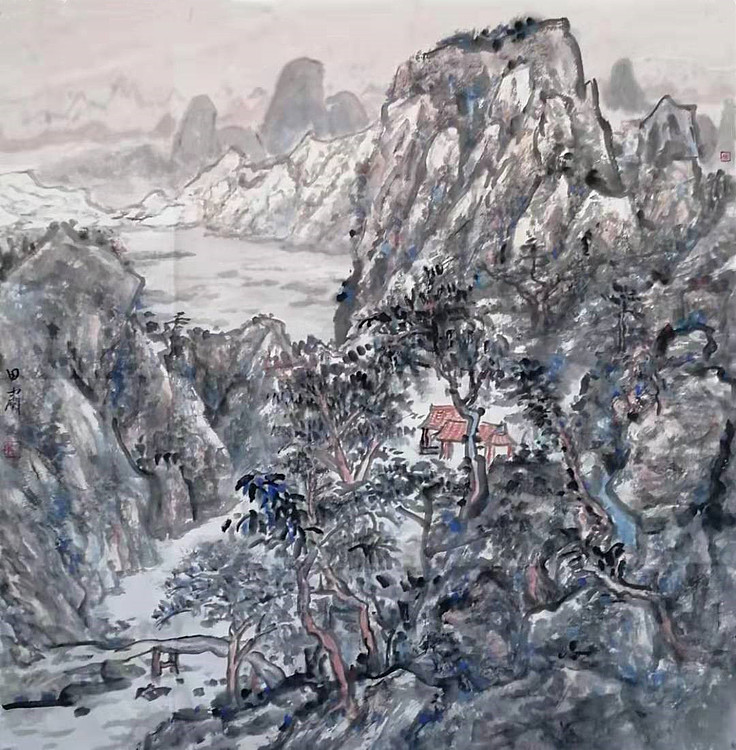 画院研究员 中国画学会理事 中国艺术研究院贾又福山水画工作室 田肃