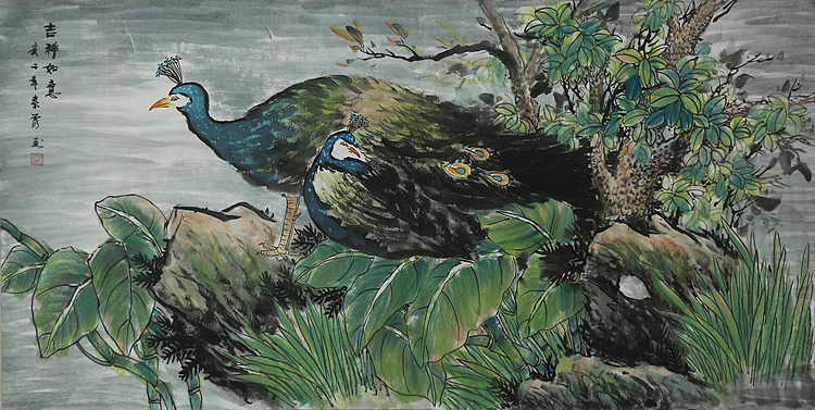 四尺精品孔雀&mdash;&mdash;画家秦霞