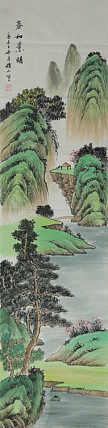 四尺对开仿古精品山水&mdash;&mdash;画家李仙山