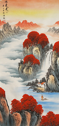 四尺整张鸿运当头山水&mdash;画家邵强