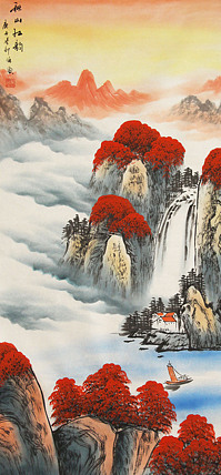 四尺整张鸿运当头山水&mdash;画家邵强