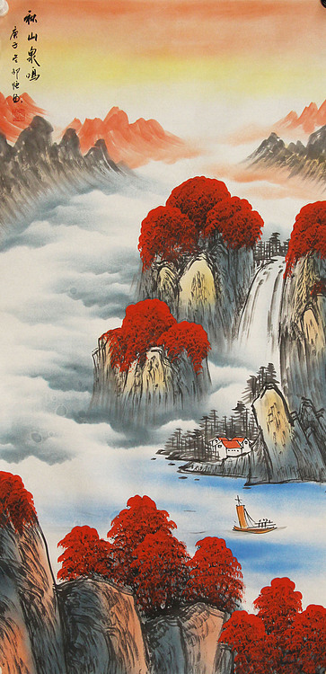 四尺整张鸿运当头山水—画家邵强