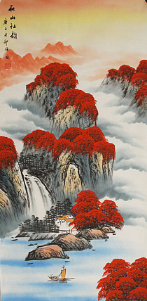 四尺整张鸿运当头山水—画家邵强