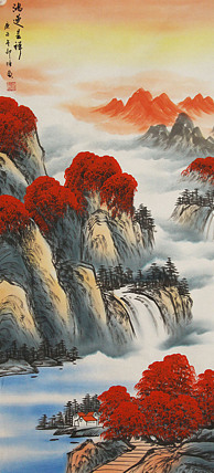 四尺整张鸿运当头山水&mdash;画家邵强