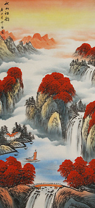 四尺整张鸿运当头山水&mdash;画家邵强