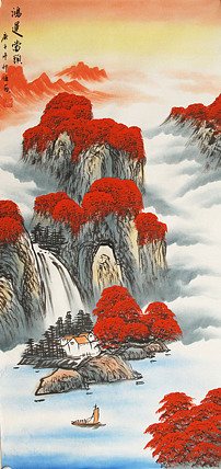 四尺整张鸿运当头山水—画家邵强