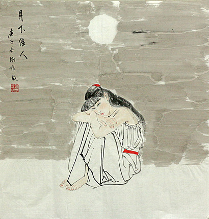 斗方美人图&mdash;&mdash;画家刚柱