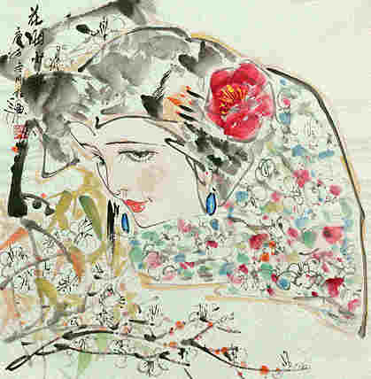 斗方美人图&mdash;&mdash;画家刚柱