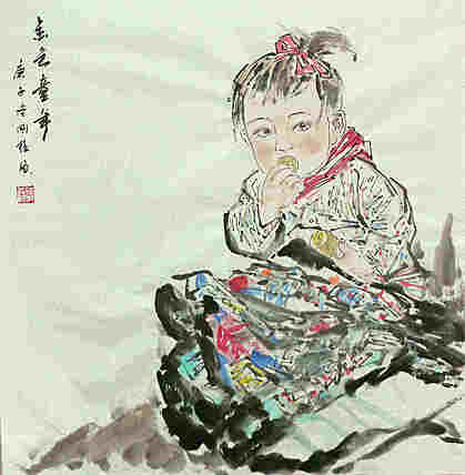 斗方美人图——画家刚柱