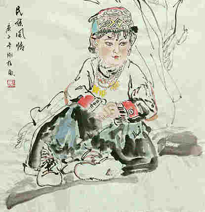 斗方美人图——画家刚柱