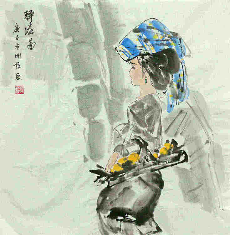 斗方美人图——画家刚柱
