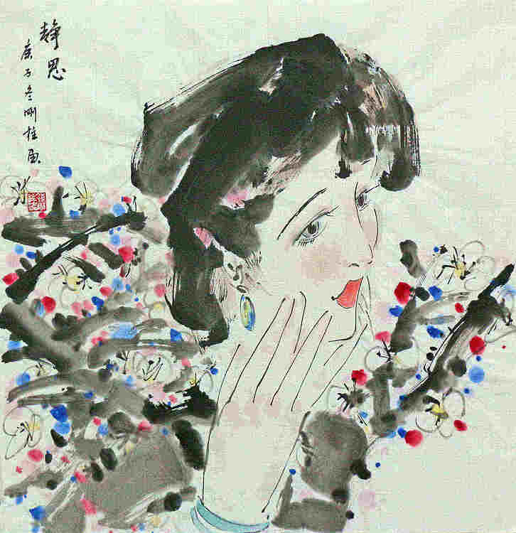 斗方美人图——画家刚柱