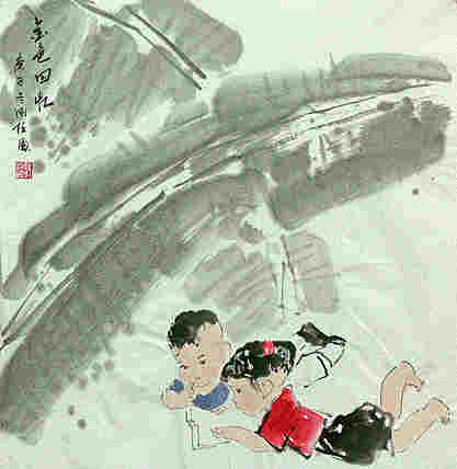 斗方美人图——画家刚柱
