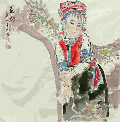 斗方美人图&mdash;&mdash;画家刚柱