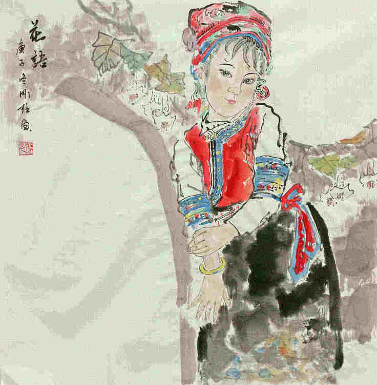 斗方美人图&mdash;&mdash;画家刚柱