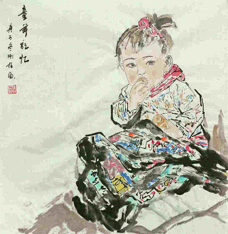 斗方美人图——画家刚柱