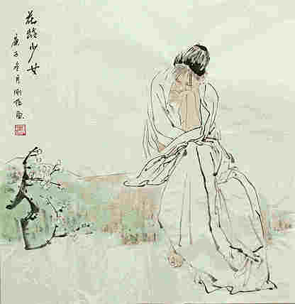 斗方美人图——画家刚柱
