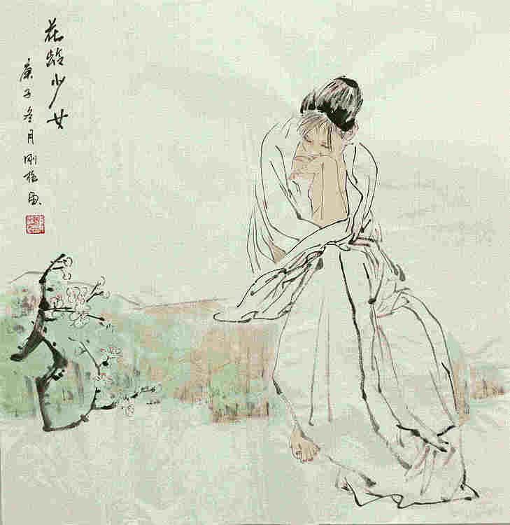 斗方美人图——画家刚柱