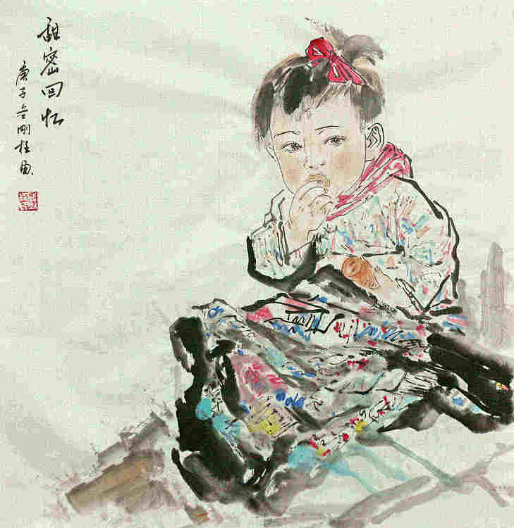 斗方美人图——画家刚柱