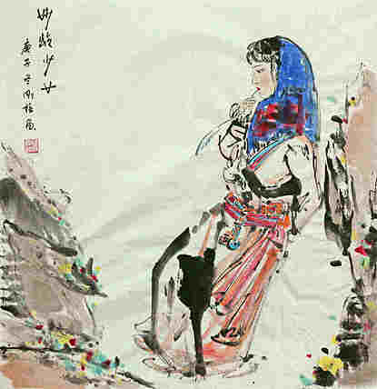 斗方美人图——画家刚柱