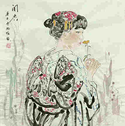 斗方美人图——画家刚柱