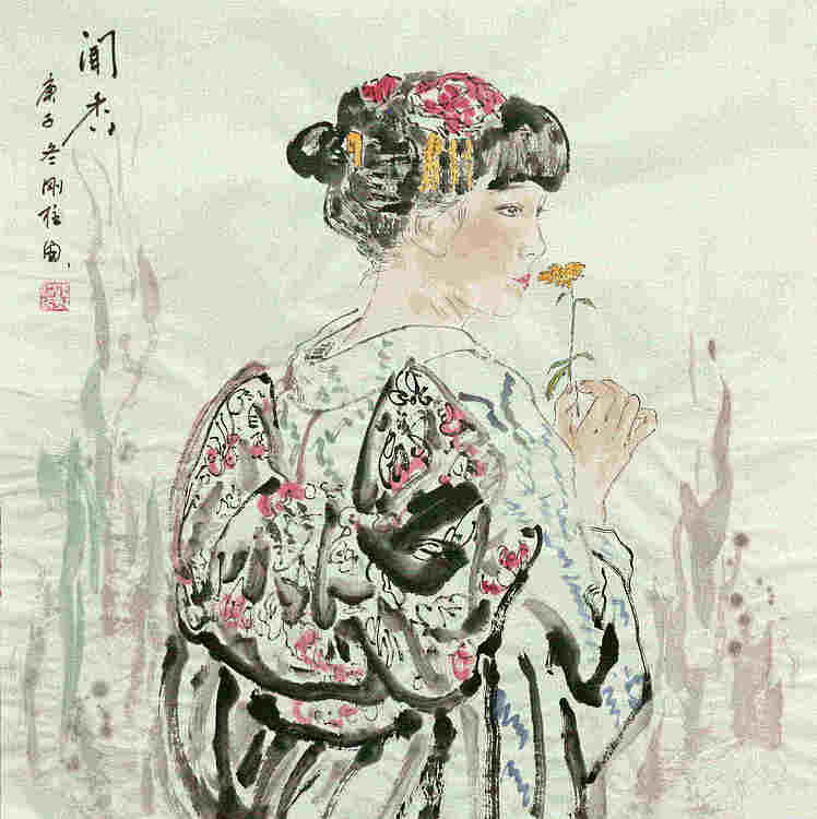 斗方美人图——画家刚柱
