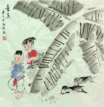 斗方美人图——画家刚柱