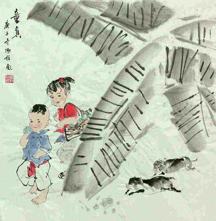 斗方美人图——画家刚柱