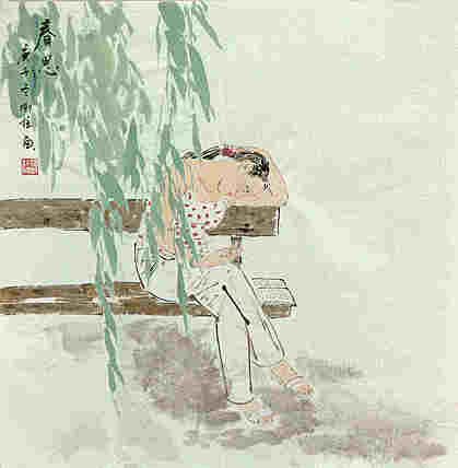 斗方美人图——画家刚柱