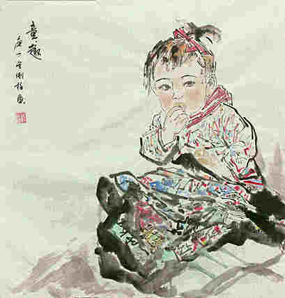 斗方美人图——画家刚柱