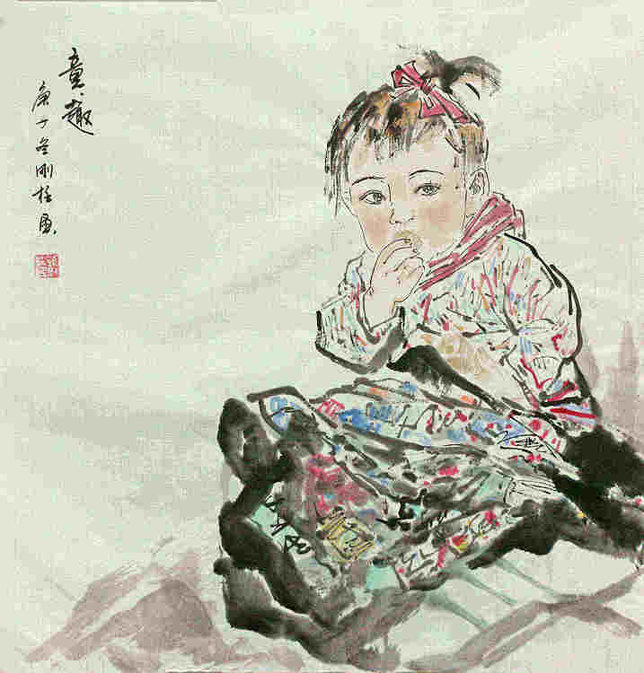 斗方美人图——画家刚柱