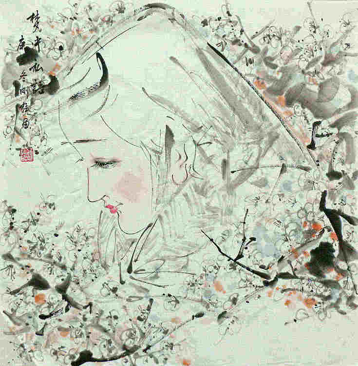 斗方美人图&mdash;&mdash;画家刚柱