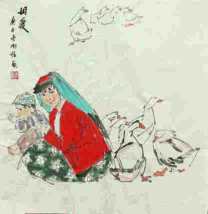 斗方美人图&mdash;&mdash;画家刚柱